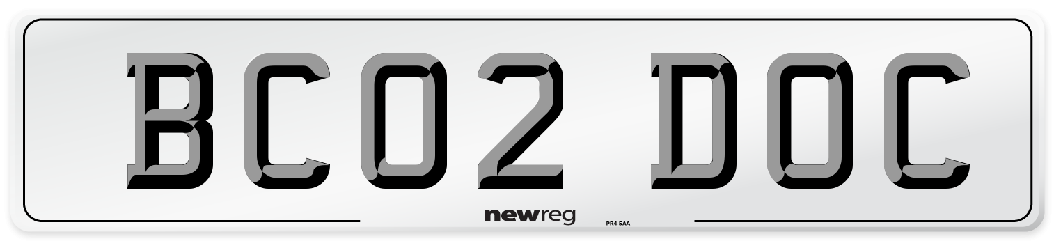 BC02 DOC Number Plate from New Reg